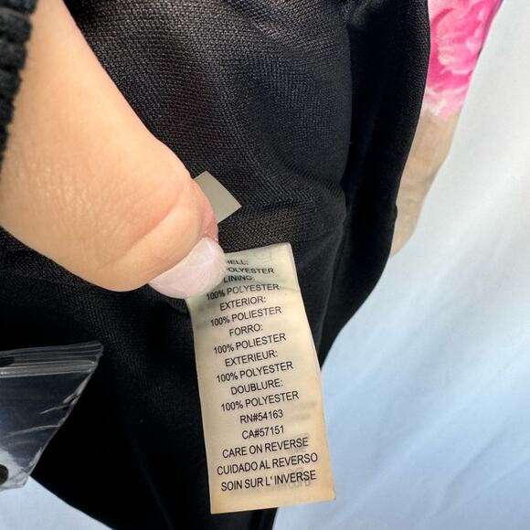 Calvin Klein Black Floral Sleeveless Chiffon Mini Shift Dress Size 12 - Picture 5 of 7